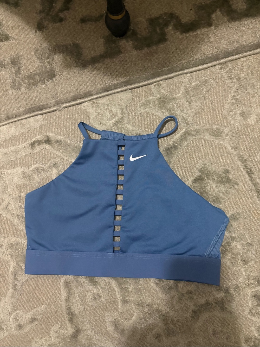 Nike Blue High-Neck Strappy Sports Bra
